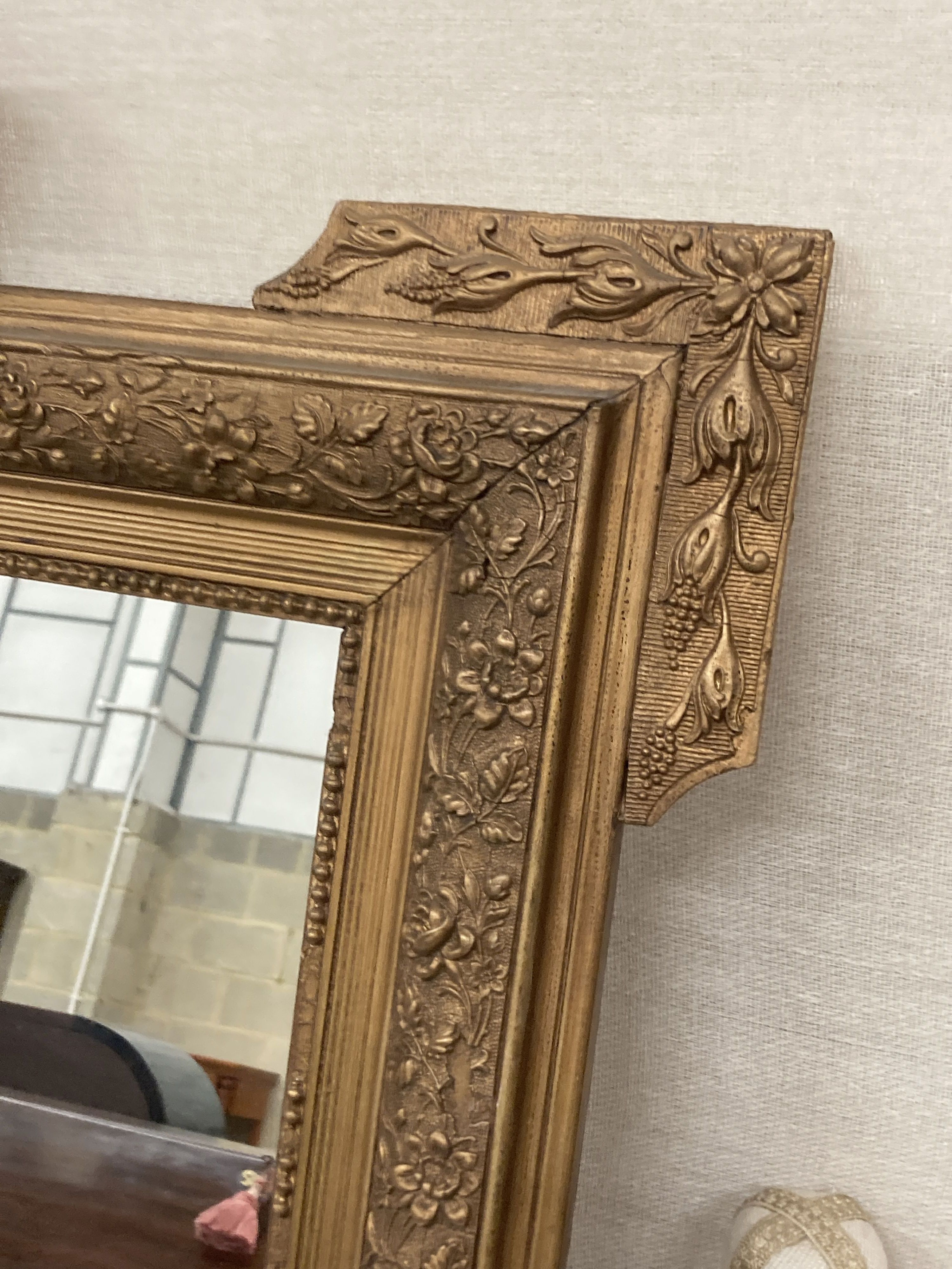 A French gilt wall mirror, width 82cm, height 120cm